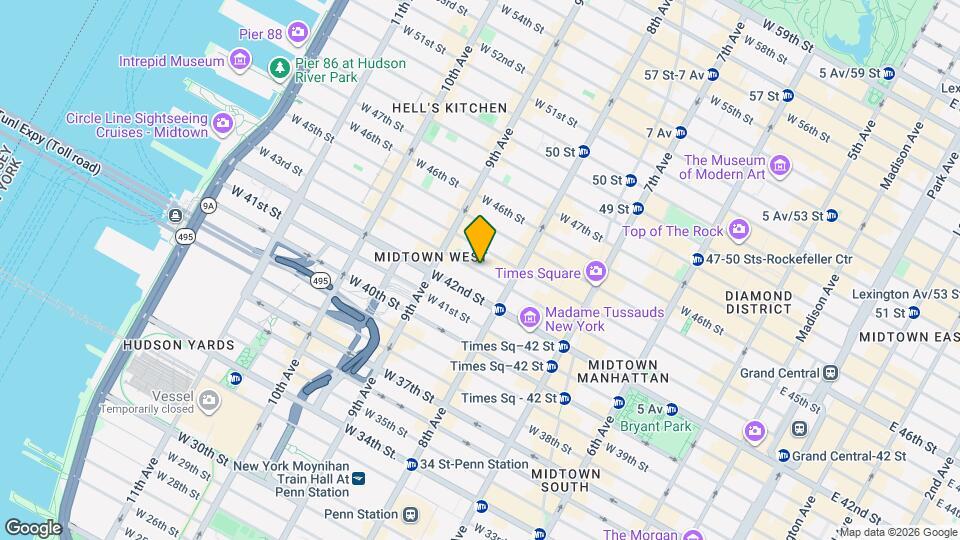 WEST 43 STREET, Unit 2C Mapa y Detalles de la Ubicación