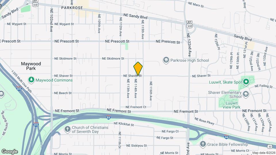 11410 NE Shaver St Map and Location Details