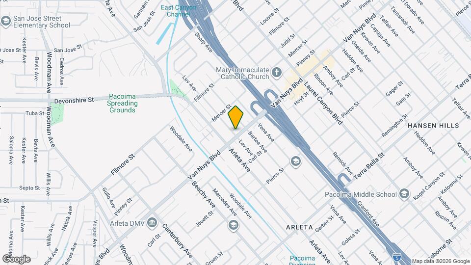 13983 Van Nuys Blvd Mapa y Detalles de la Ubicación