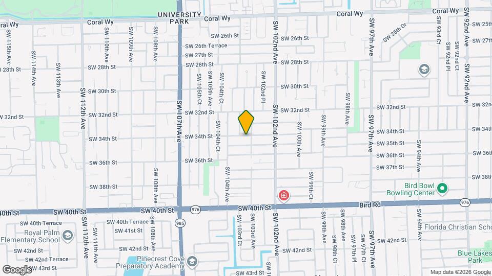 10310 SW 34th St, Unit Efficency in Westchester área Map and Location Details