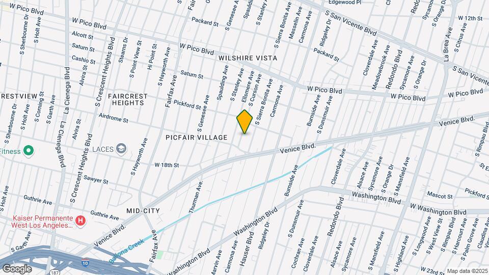 1638 S Curson Ave, Unit 1638 Map and Location Details