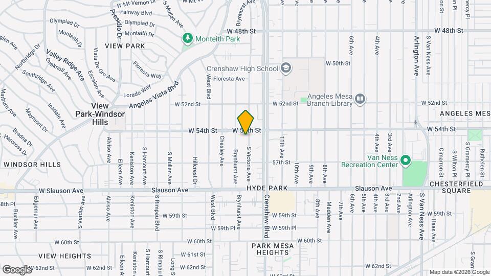 5415 S Victoria Ave Mapa y Detalles de la Ubicación