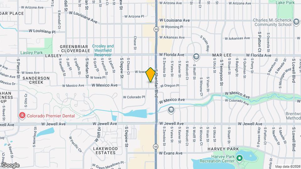 1672 S Ames St Map and Location Details