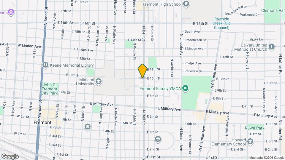 1045 E 10th St Map and Location Details