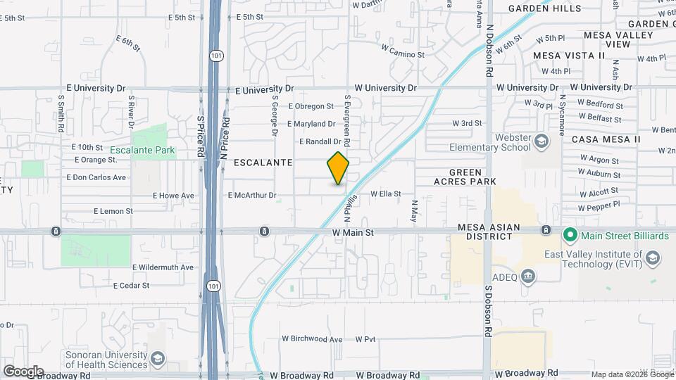 2536 E McArthur Dr Map and Location Details