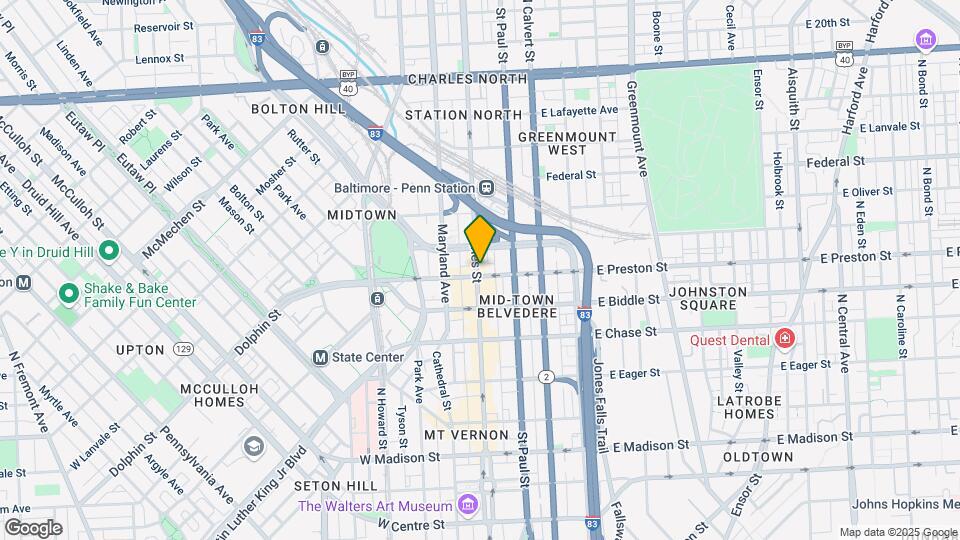1301 N Charles St Mapa y Detalles de la Ubicación
