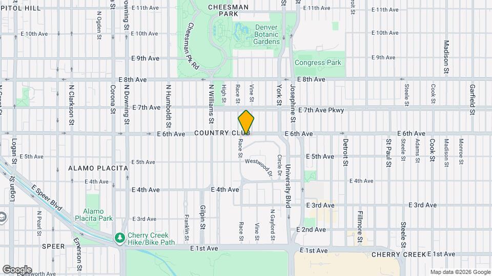 580 Race St Map and Location Details