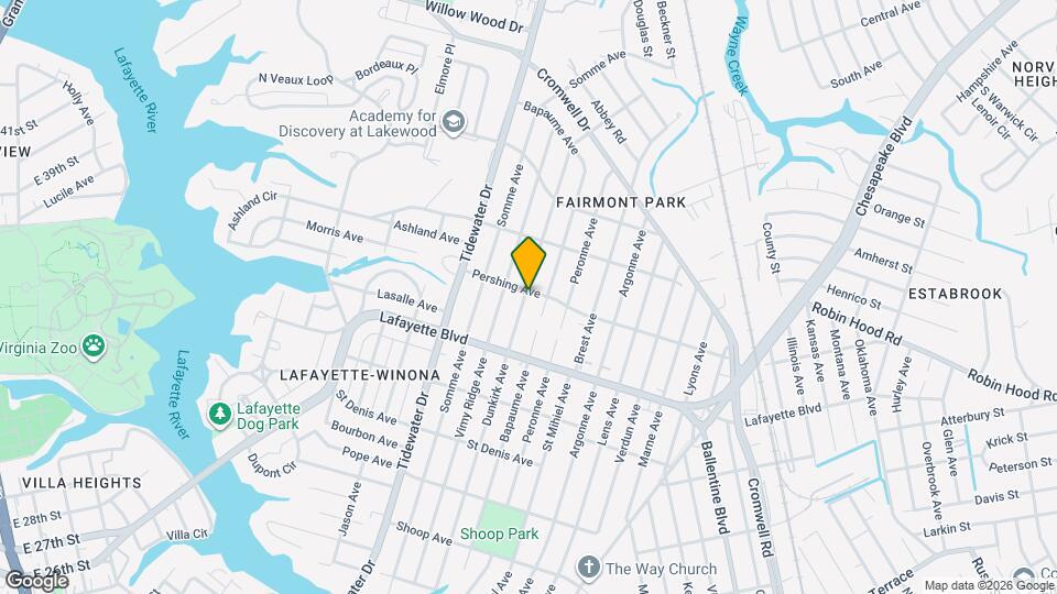 2201 Pershing Ave Map and Location Details