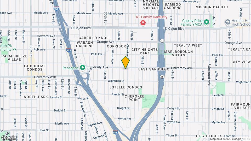 3874 Cherokee Ave Map and Location Details