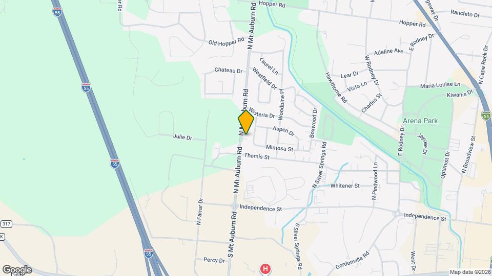 422 N Mt Auburn Rd Map and Location Details