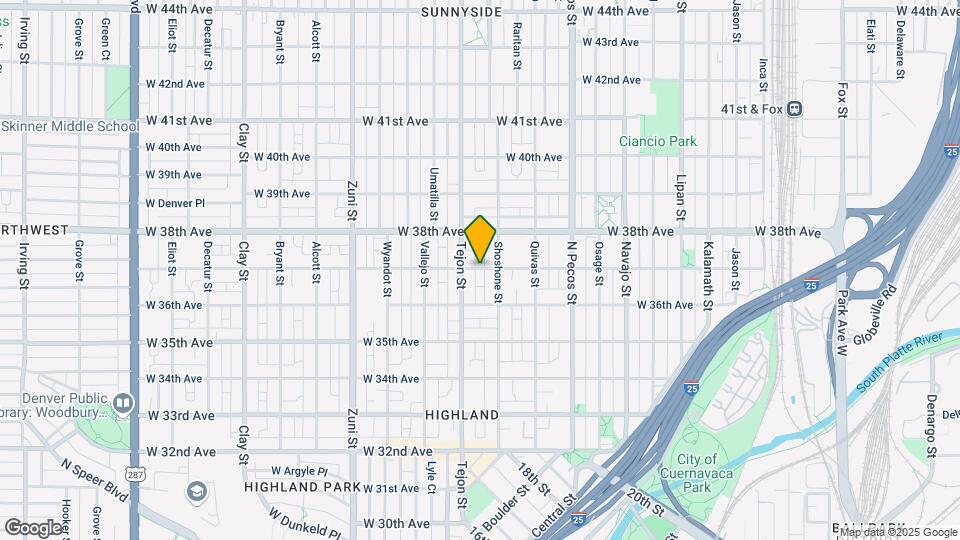 1938 W 37th Ave Map and Location Details