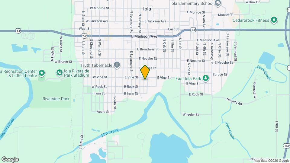612 S Cottonwood St Map and Location Details