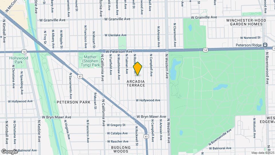 5823 N Rockwell St Map and Location Details