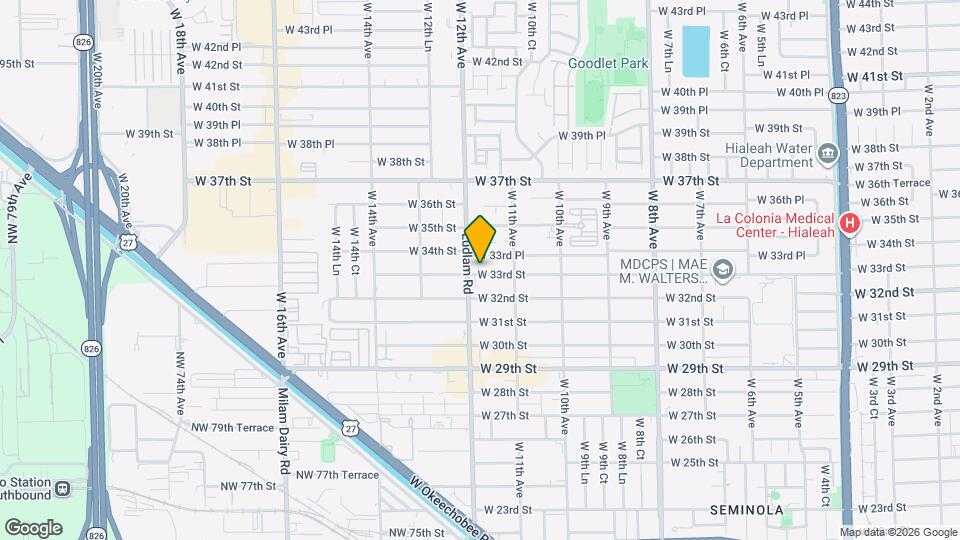 1175 W 33rd St Map and Location Details