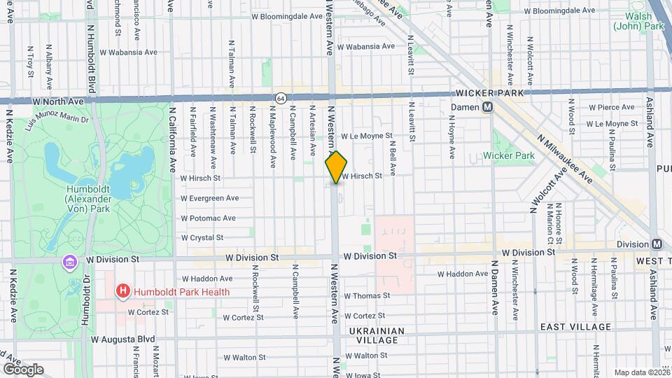 1335 N Western Ave Map and Location Details