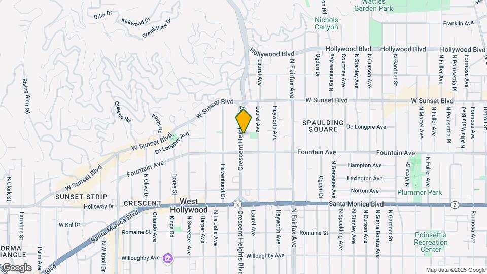 1340 N Crescent Heights Blvd Map and Location Details