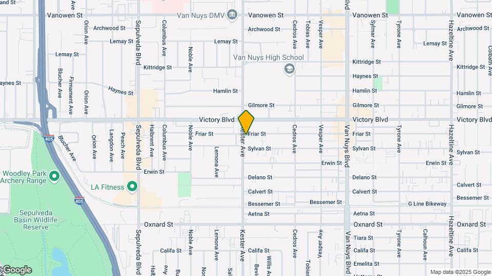 6326 Kester Ave Map and Location Details