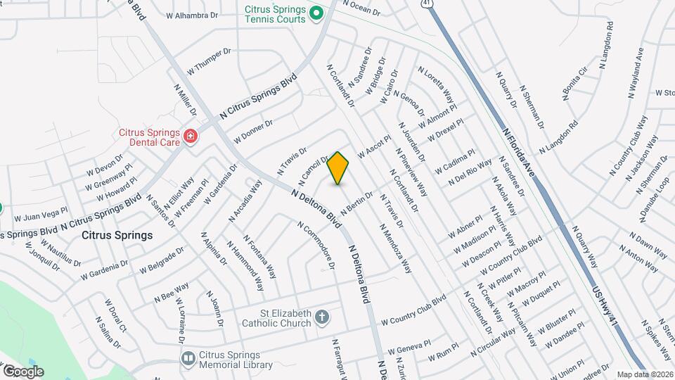 9368 N Peachtree Way Map and Location Details