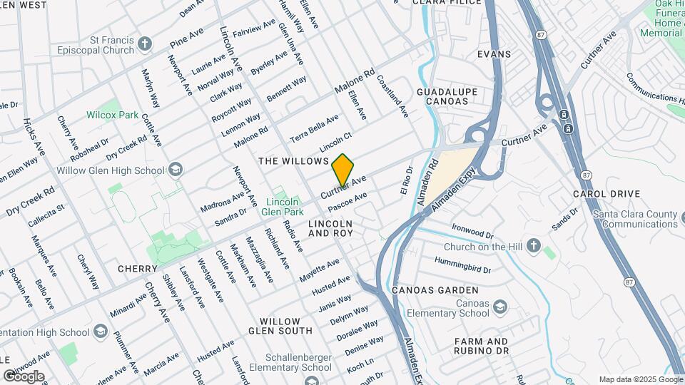 1040 Curtner Ave Map and Location Details
