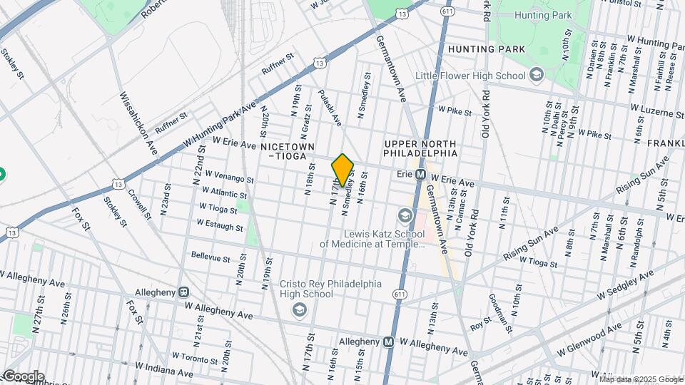 1629 W Venango St Map and Location Details