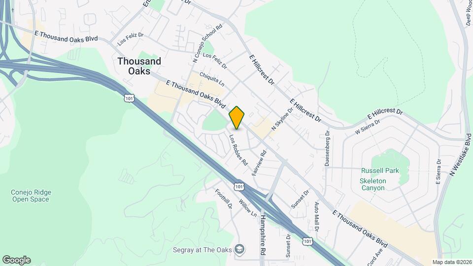 2729 Los Robles Rd Map and Location Details