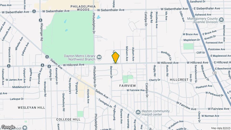 1128 W Hillcrest Ave Map and Location Details