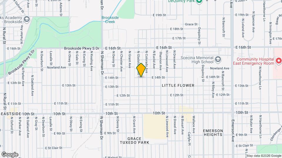 1329 N Gladstone Ave Map and Location Details