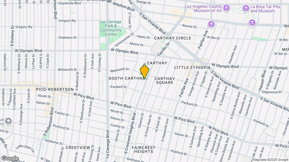 1123 S Crescent Heights Blvd, Unit Downstairs Map and Location Details