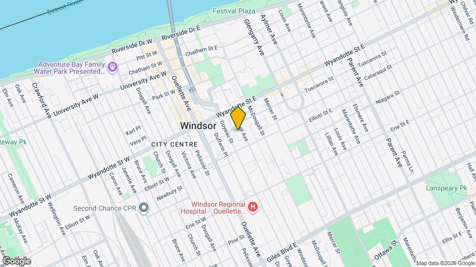 COZY ROOM RENTAL DOWNTOWN WINDSOR - ALL INCLUSIVE! Map and Location Details