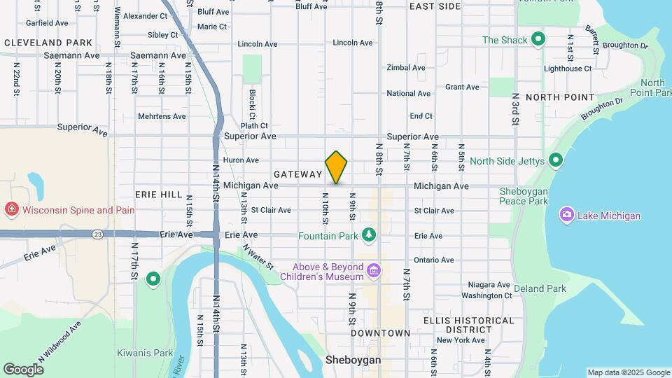 923 Michigan Ave Map and Location Details