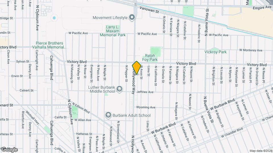 1902 N Hollywood Way, Unit 1 Map and Location Details