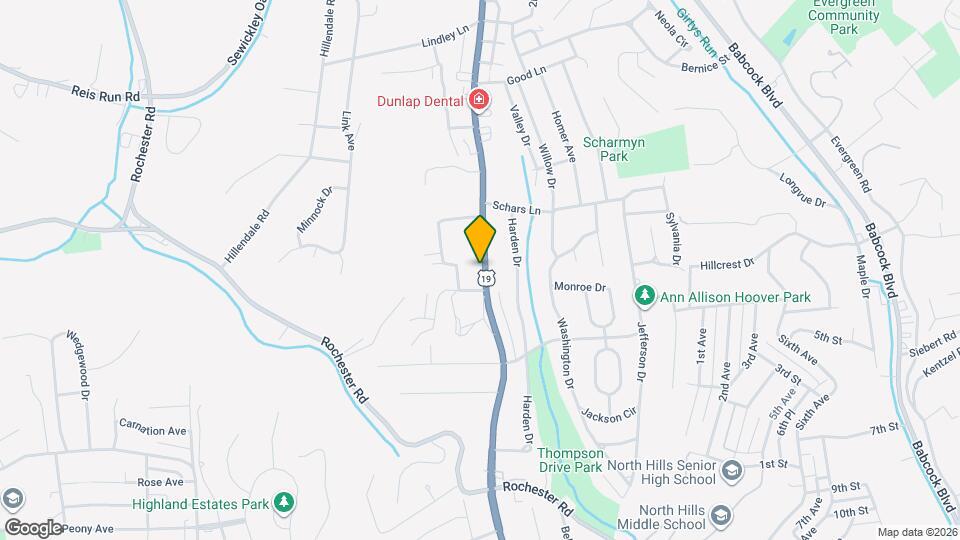 911 Perry Hwy, Unit 1st floor Map and Location Details