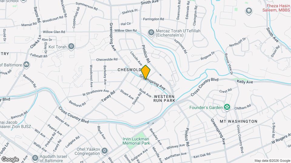 6102 Greenspring Ave Map and Location Details