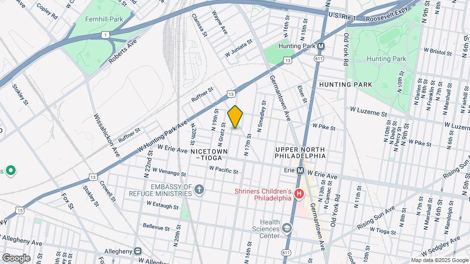 1729 W Butler St Map and Location Details