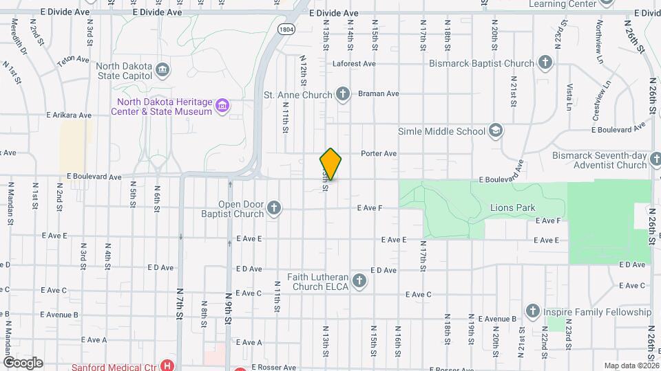 1025 N 13th St, Unit F Map and Location Details