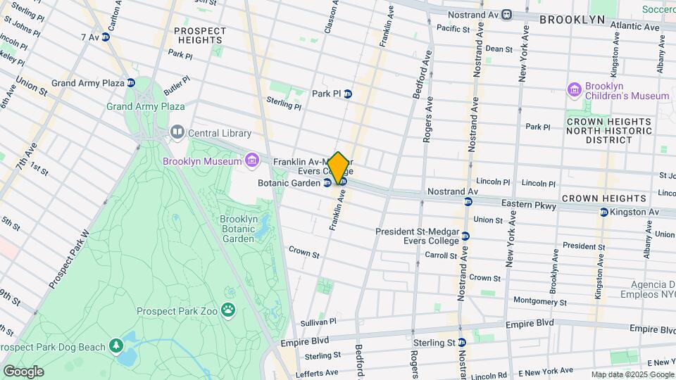 Crown Heights Mapa y Detalles de la Ubicación