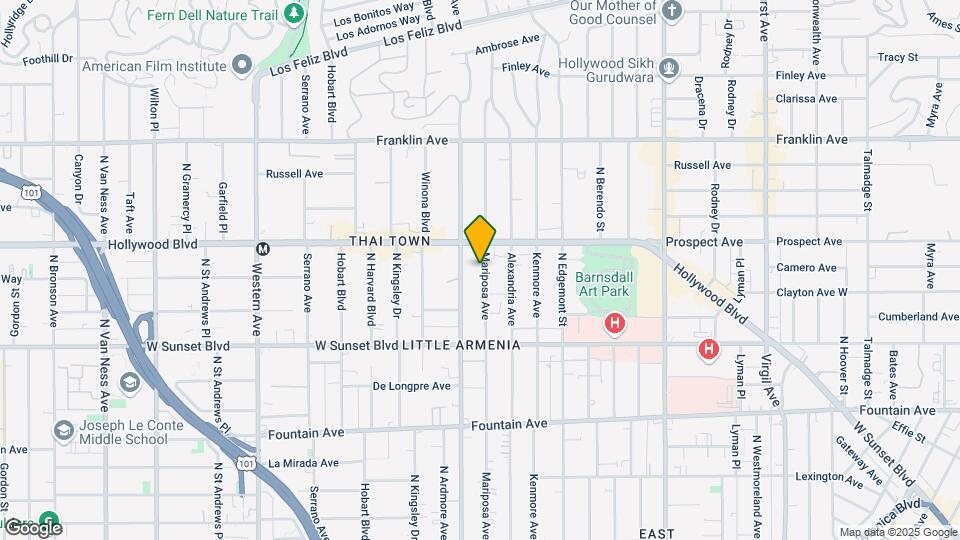 1627 N Mariposa Ave Map and Location Details