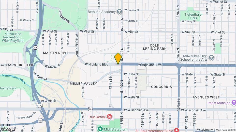 3523 W Highland Blvd Map and Location Details