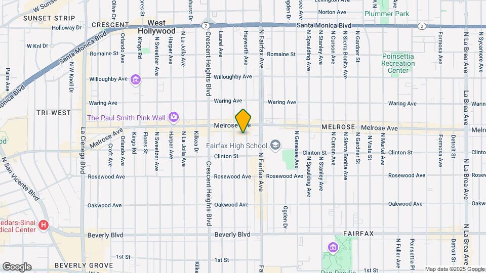 647 N Hayworth Ave Map and Location Details