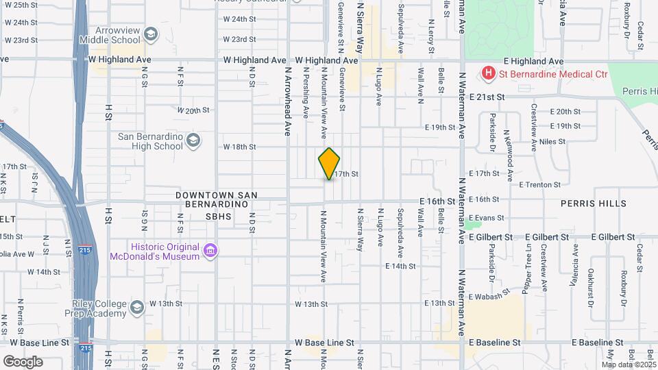 1661 N Mountain View Ave Map and Location Details