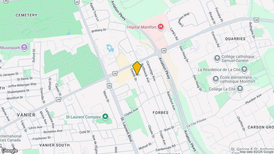 633 Center St Map and Location Details