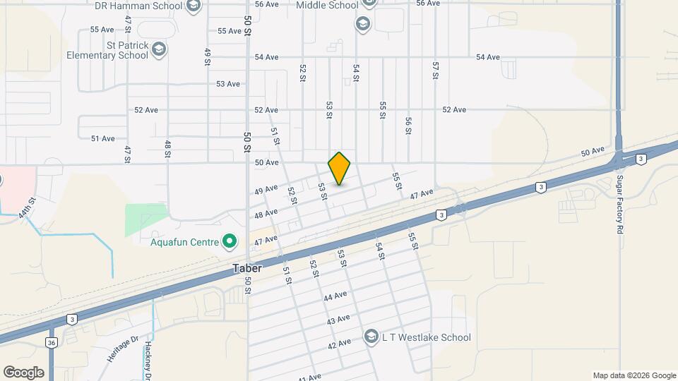 Cat-Friendly Downtown Taber Apartment with Laundry Access Map and Location Details