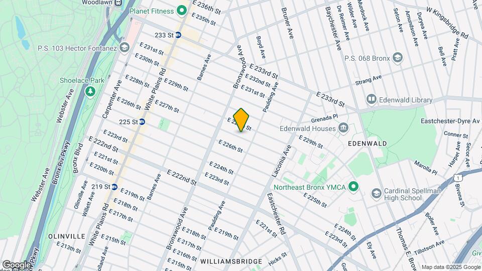 957 E 227th St Mapa y Detalles de la Ubicación