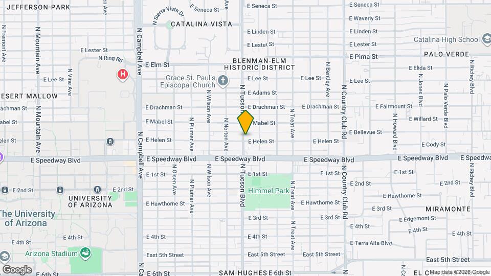 1202 N Tucson Blvd Map and Location Details