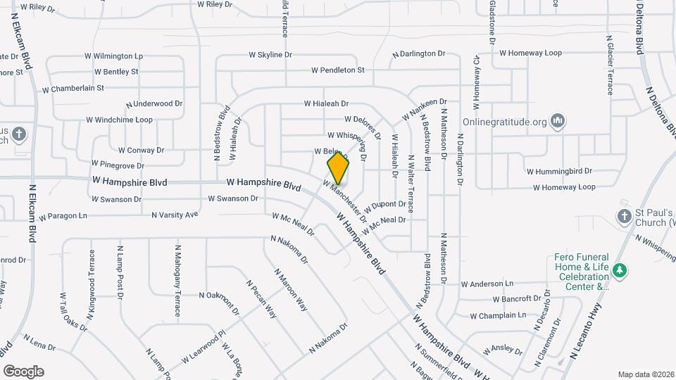 1481 W Manchester Dr Map and Location Details