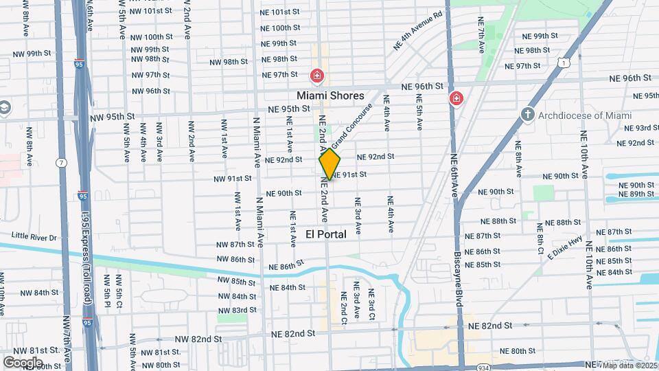 9011 NE 2nd Ave Map and Location Details