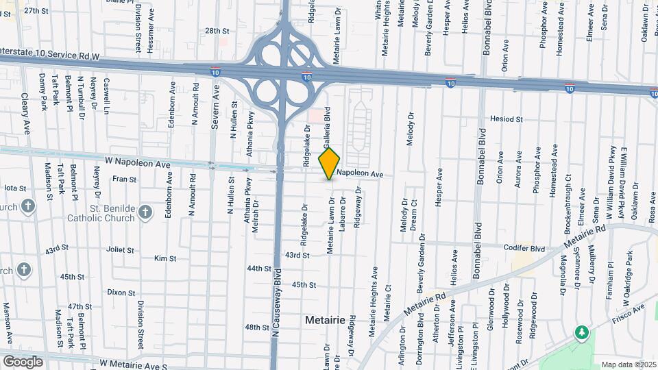 704 Metairie Lawn Dr Map and Location Details