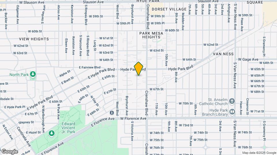 6532 S Victoria Ave Mapa y Detalles de la Ubicación