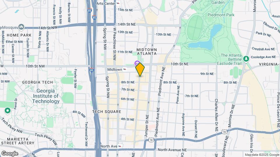 923 Peachtree St NE Map and Location Details