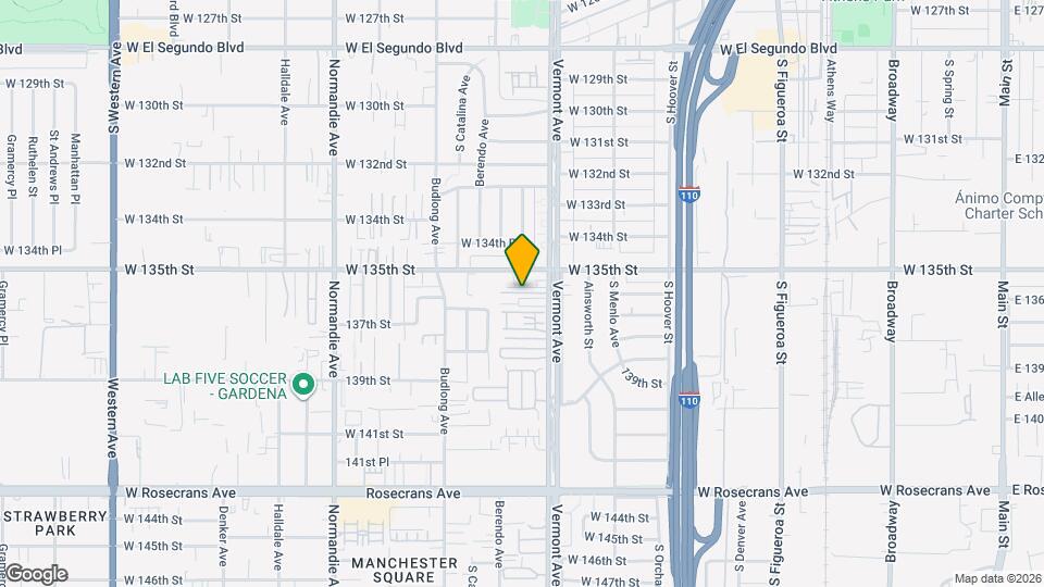 13525 S Vermont Ave Map and Location Details